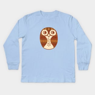 Navajo Owl Kids Long Sleeve T-Shirt